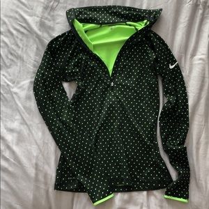 Nike black and lime green half-zip